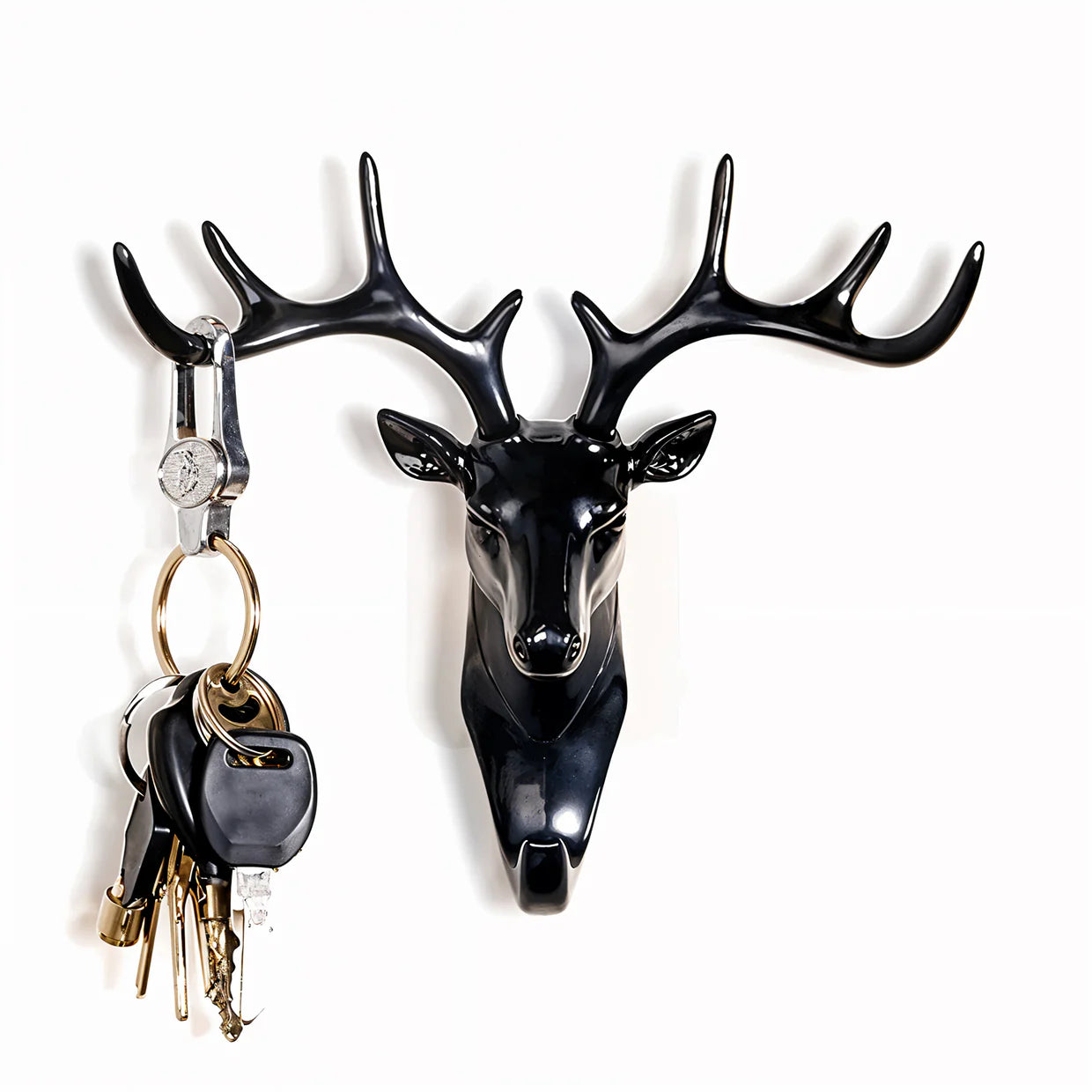Decorative Deer Head Adhesive Wall Hook Hanger
