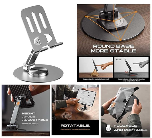 360° Rotatable Aluminium Desktop Mobile Stand