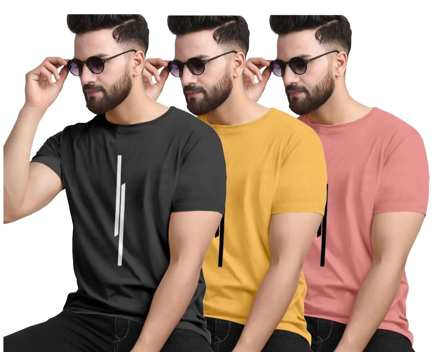 👕RoundNeck Multicolor Lightweight Men’s T-Shirt _ Pack of 3 @Just Rs. 499/-✨