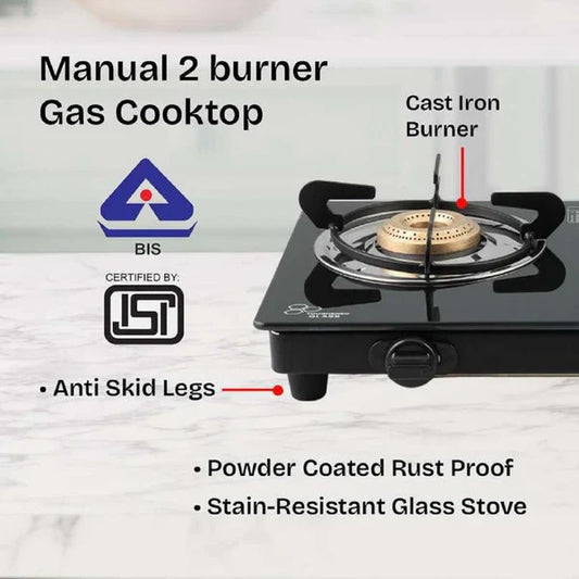 Burner Manual Compact With Toughened Glass Gas