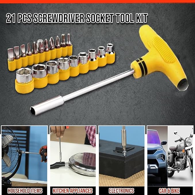 21 Pcs Screwdriver Socket Tool Kit @ Just Rs.399/-