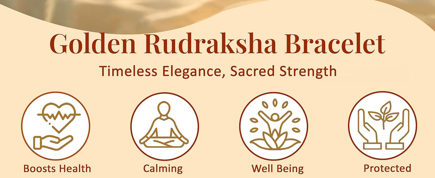 Panchmukhi Energy Gold-Plated Rudraksha Bracelet - @Just Rs. 299/-